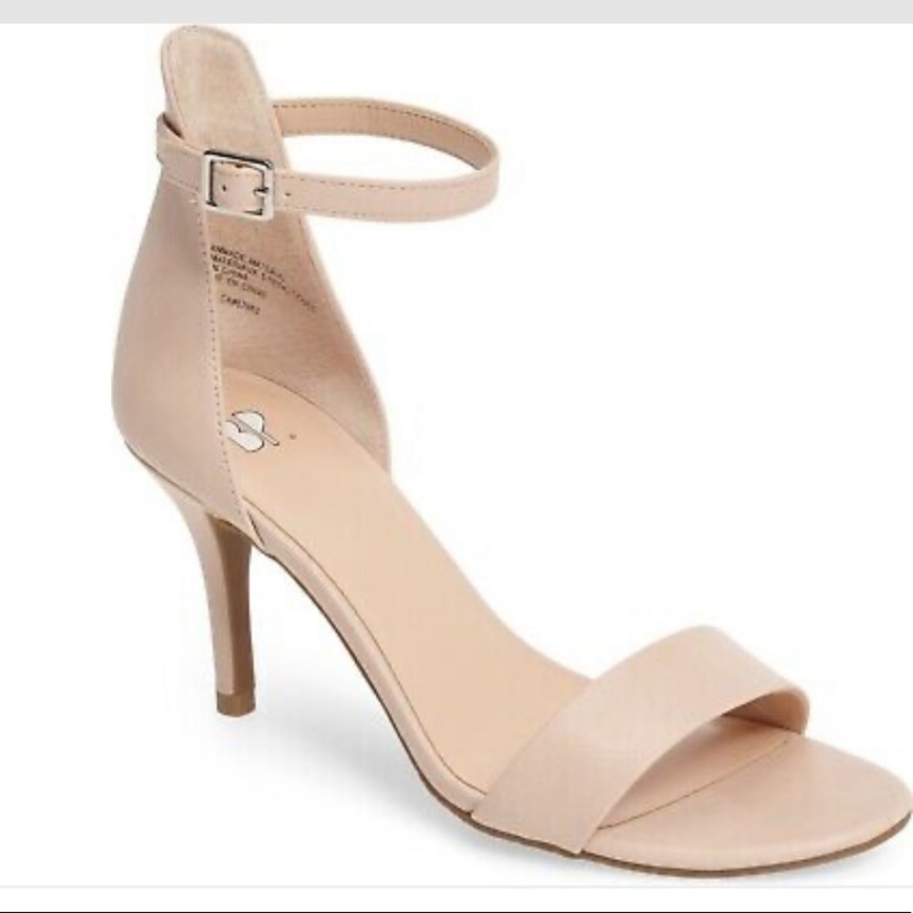 BP Nordstrom Luminate open toe leather heel